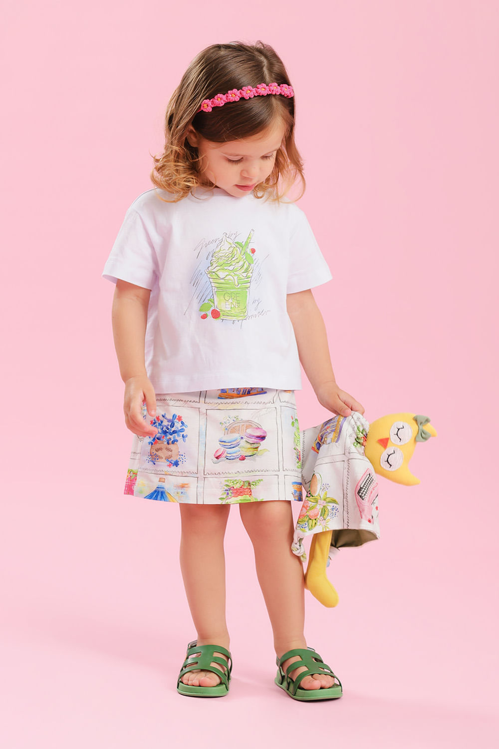 Conjunto Toddler Menina Jardim de Chá Off White