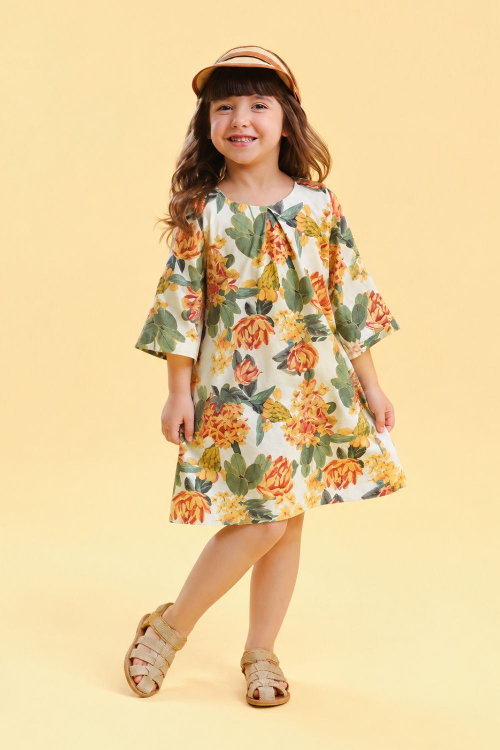 Vestido Infantil Menina Olivia Amarelo